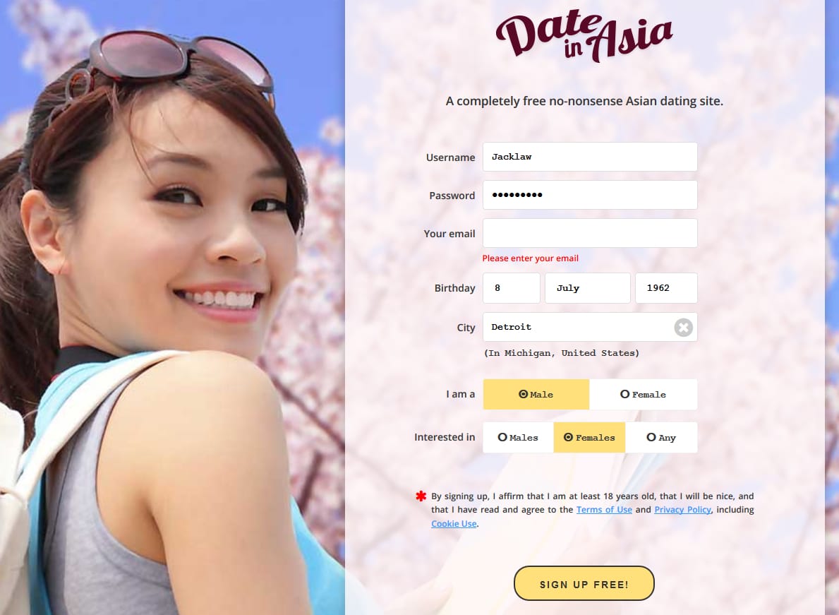 Dating registration. DATEINASIA. Dating site Tokyo. Dating site for Japanese. Ideals Registration.